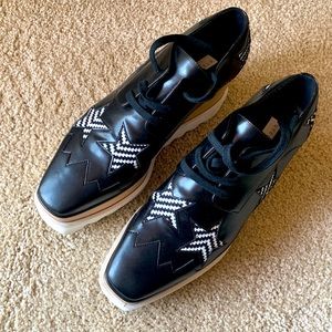 Black&White Stella McCartney Elyse Star Platform Shoes SIZE: EU 35.5